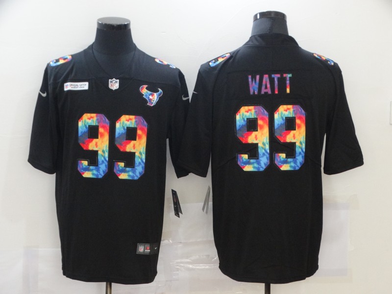 Men's Houston Texans #99 J.J. Watt 2020 Black Crucial Catch Limited Stitched Jersey